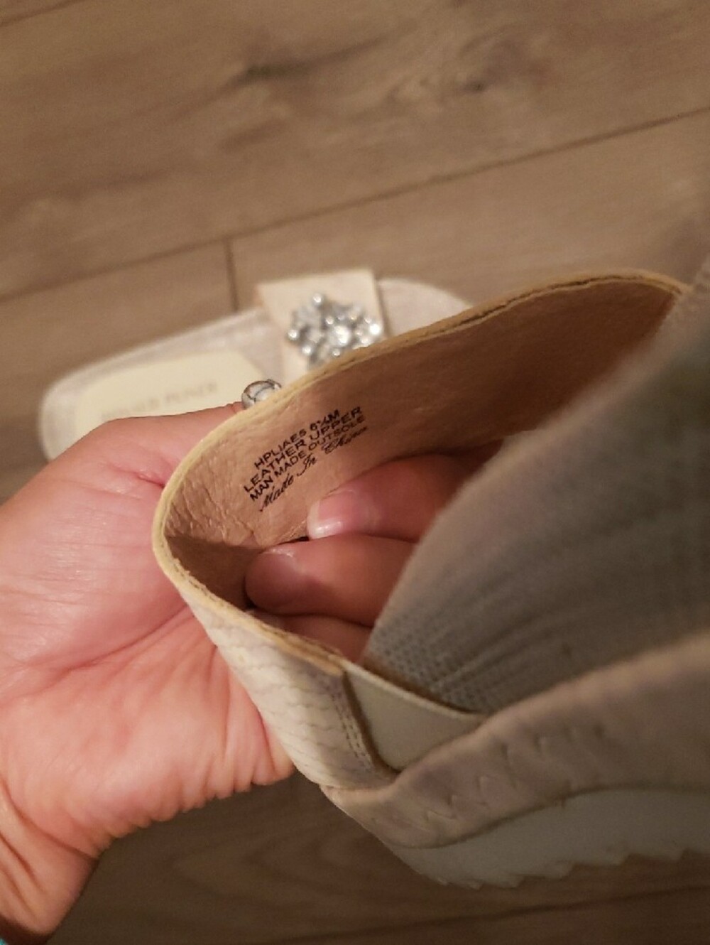 Donald J. Pliner Cream Jeweled Slide Mules - Picture 7 of 8